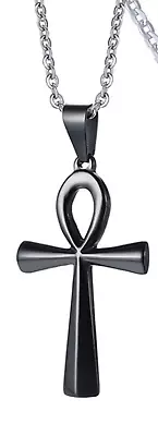 Men/ Women Titanium 316 L Stainless Steel 43.6 OM Ankh Cross Necklace 19.5-23.5  • $14.50