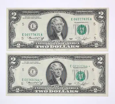 1976 Richmond District 2 Dollar Star + Non Star Set Of 2 Notes Gem Uncirculated • $59.99