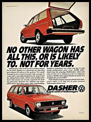 $10.99 • Buy 1974 VOLKSWAGEN Dasher Red Wagon Car Photo AD