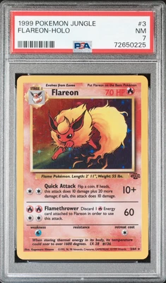 $35 • Buy PSA 7 NM Flareon 3/64 Jungle Unlimited Holo WOTC Vintage Pokemon Card