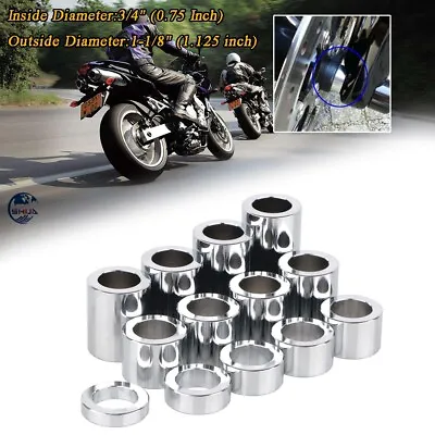 Wheel Axle Spacer Kit ID 3/4 OD 1 1/8  For Dyna FXD Sportster XL Touring Softail • $25.63