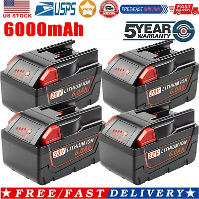 1-4x 28V 6.0Ah Li-Ion Battery For MILWAUKEE For M28 V28 48-11-2830 48-11-2850 • $53.99