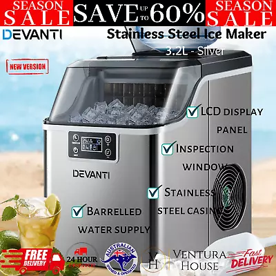 Devanti Ice Maker Machine Commercial 3.2L Portable Countertop Ice Cube Tray New • $239.26