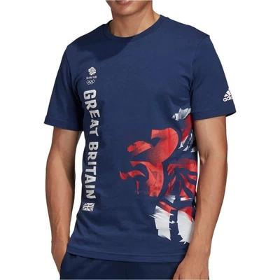 £15.49 • Buy Adidas Team GB Graphic Short Sleeve Mens Supporters Top - Navy