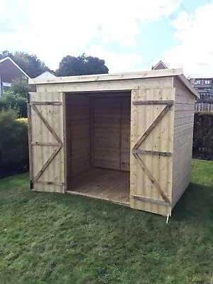  10x4 GARDEN SHED TANALISED T&G WOODEN STORE  - DOUBLE DOOR PENT STYLE HUT • £706.50