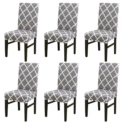 6pcs Stretch Dining Chair Covers High Back Chair Protective Cover Slipcover • £23.87