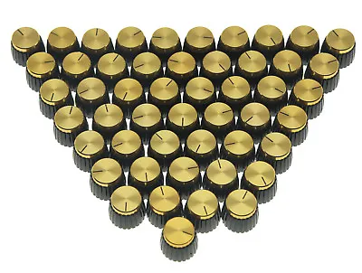 50x Guitar AMP Amplifier Knobs Black W/ Gold Cap Push On Knob Fits Marshall AMP • $29.99