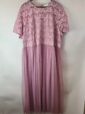 Yours London Lace Sweetheart Purple Bridesmaid Maxi Dress Size 20 **** V42 • £19.99