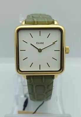 Women's Watch Cluse LA TETRAGONE Case Gold PVD From 285mm Leather Strap Green • $126.28