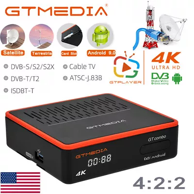 $72.99 • Buy GTMEDIA 4K HD FTA Satellite DVB-S2/S2X/ATSC Receiver Android Smart TV Box 4:2:2