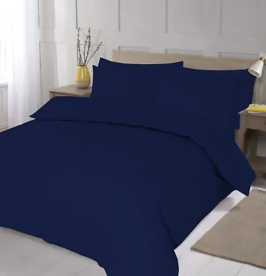£14.99 • Buy Plain Dyed Colour Polycotton Bedding Duvet Cover And Pillowcase Set All Sizes