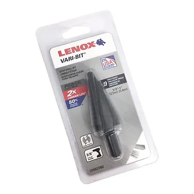 Lenox Vari Bit 1/2” To 1  Drill Bit 30882VB2 3/8” Shank 2X Longer Life 9 Sizes • $34.75