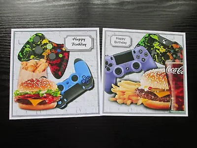 £1.50 • Buy  2 X BURGER CHIPS & COKE GAMES CONSOLES (NEW SIZE 6x6) Male /Boy Toppers