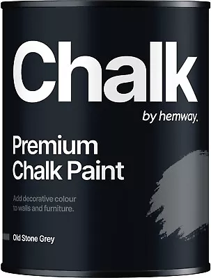 Hemway Old Stone Grey Chalk Paint Matt Wall Furniture Chic Shabby Vintage - 1L • £23.95