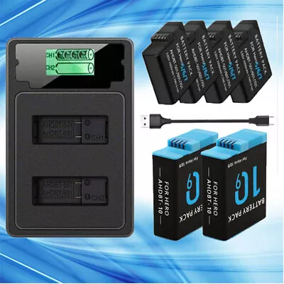 2X Battery For GoPro Hero 5 6 7 9 10 Go Pro / Dual Port Charger High Capacity AU • $33.99