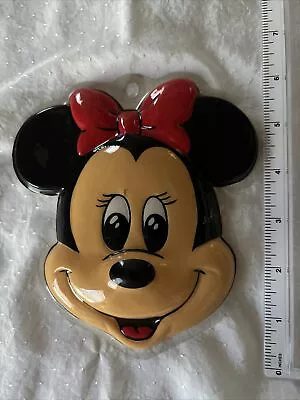 Minnie Mouse Face Plastic Cake Topper Decoration Lays Flat Vintage DISNEY • $20