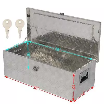 30  Aluminum Truck Tongue Lock Storage Tool Box For Pickup Trailer RV Underbed • $69.53