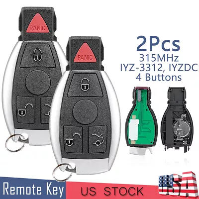 2 Smart Key Fob For Mercedes E350 E400 E550 S430 S550 2007 2008 2009 2010 2011+ • $29.89