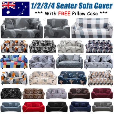 Sofa Covers 1 2 3 4 Seater High Stretch Lounge Slipcover Protector Couch Cover • $21.29