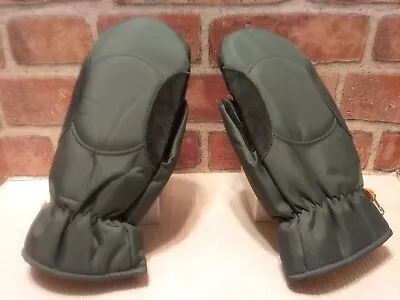 Vintage Kombi Hunter Green/Black Genuine Leather Insulated Mittens Ladies Gloves • $51.19