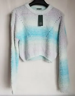 $13.95 • Buy Wild Fable Ombre Pastels Cropped Sweater Womens LARGE L  Blue Pink SOFT