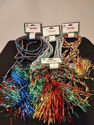 Vintage Christmas House Tree Decoration Tinsel Garland 9 Ft - NEW - Pick A Style • $9.95