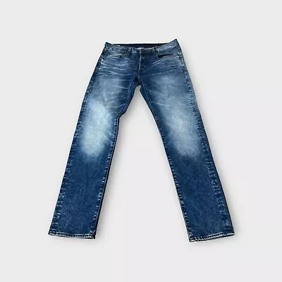 G-Star Raw 3301 Slim Men's Straight Leg Medium Blue Denim Jeans W32 L32 • $39.95