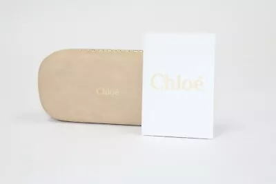 New Chloe Beige Suede Leather Sunglasses Clamshell Hard Case With Cloth • $13.99