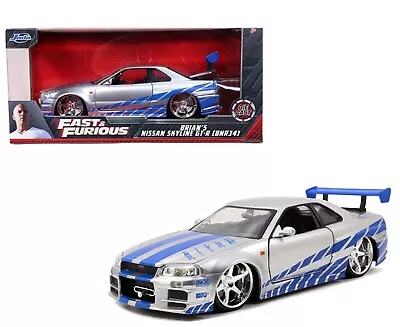 Jada 1:24 The Fast And The Furious Brian's Nissan Skyline GT-R BNR34 • $39.99