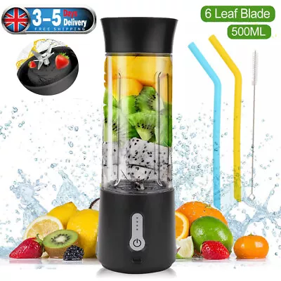 Portable Juice Maker Juicer Cup Electric USB Rechargeable Blender Bottle 500ml • £17.99