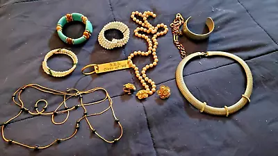 Vintage Estate Costume Jewelry Bracelets Earrings Necklaces 10 Pcs • $15