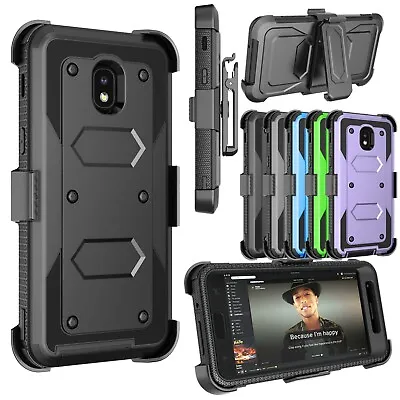 $9.99 • Buy Cell Phone Shockproof Case With Belt Clip Kickstand + Screen Protector Cover