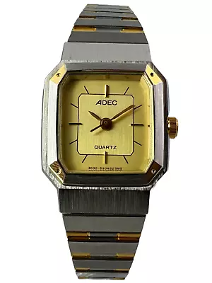 NOS Women's Wristwatch Adec Quartz Steel/Gold With Bracelet And Shield Works • $178.74