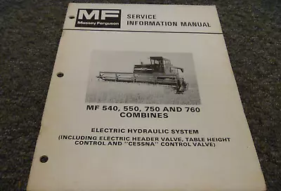 Massey Ferguson MF 550 Combine Electric Hydraulic System Service Repair Manual • $209.30