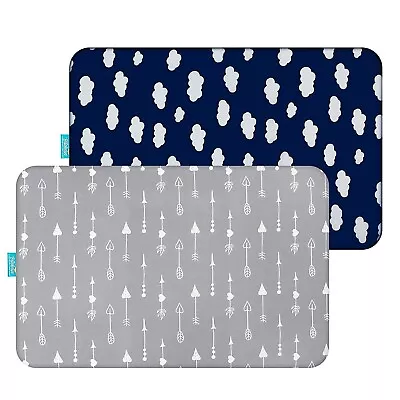 Pack N Play Fitted Sheets Ultra Soft Mini Crib Sheets 2 Pack Cloud &Arrowhead • $17.99