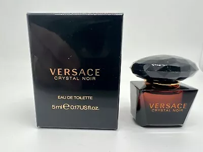 CRYSTAL NOIR By VERSACE 0.17 FL Oz / 5 ML Eau De Toilette Miniature In Box • $13.99