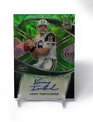 Vinny Testaverde 2021 Panini Spectra Green Scope Prizm Auto #d 22/25 • $24.99