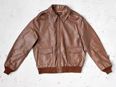 A-2 Flight Jacket In Russet Horsehide Leather Bronco Pilot Bomber AVI LEATHER • $379