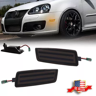 For 2006-2009 MK5 Golf/GTI Dark Smoke Lens Amber Front Side Marker Lamps LED Kit • $29.99