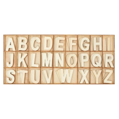 $19.99 • Buy 2  Wooden Alphabet Letters For Crafts, 4 Sets ABCs With Sorting Tray, 104 Pieces