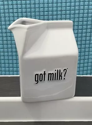 Vintage Got Milk? White Ceramic Milk Carton 1999 At Home International Creamer • $9.99