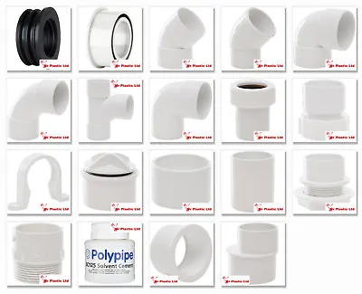 Polypipe 40mm Solvent Weld Waste Fittings In White (actual Size 43mm) • £6.40