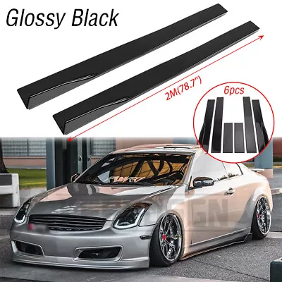 78.7'' Side Skirts Extension Rocker Panel Lip For Infiniti G37 G35 Sedan Coupe • $75.11