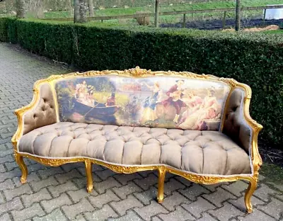 Timeless Elegance Revived: Vintage French Louis XVI Style Settee • $1710