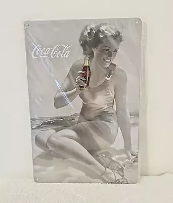 Coca-Cola Tin Sign Coke At The Beach New Sealed • $15