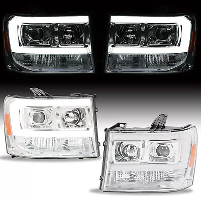 LED DRL Projector Headlights Fits 07-13 GMC Sierra 1500 2500HD 3500HD-Clear Lens • $152.50