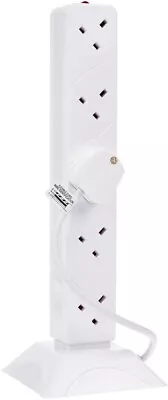 10 Way Gang Surge Spike Protected Tower Mains Power Extension Lead Socket - 2M  • £15.99