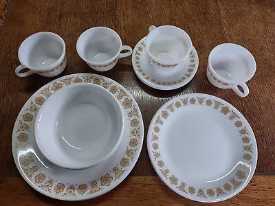 Set Of 20 CORELLE BUTTERFLY GOLD Corning Dinnerware Set Setting For 4 EX+ • $55