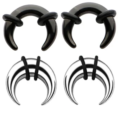 2 Pairs Steel Ear Plugs Tapers Black Pinchers Horseshoes Gauges 00g-14g • $20.50