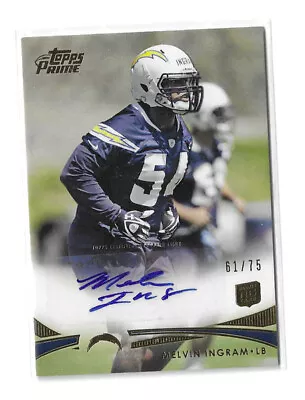 2012 Topps Prime Rookie Autographs Gold Melvin Ingram /75  Chargers / Steelers • $7.95